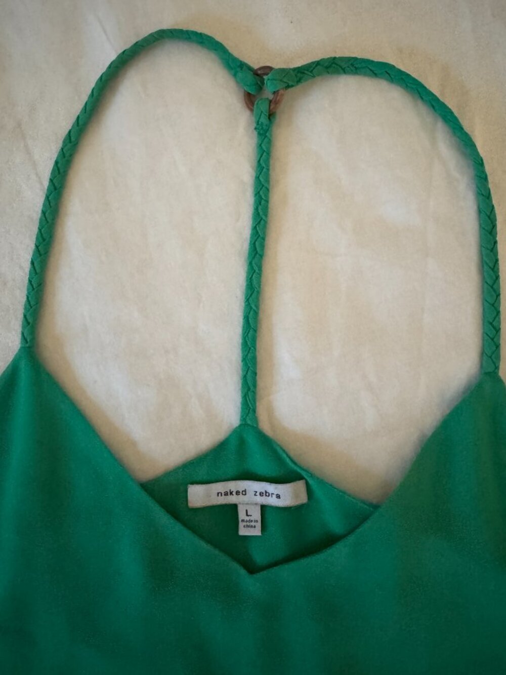 Naked Zebra Green Racerback Tank Top Sz L - Picture 3 of 6